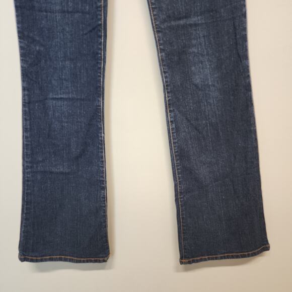 Vintage Y2K Phat Fashion Silver Label Flare Jeans Size 5 28x33 Dark Flat Front - Picture 4 of 12